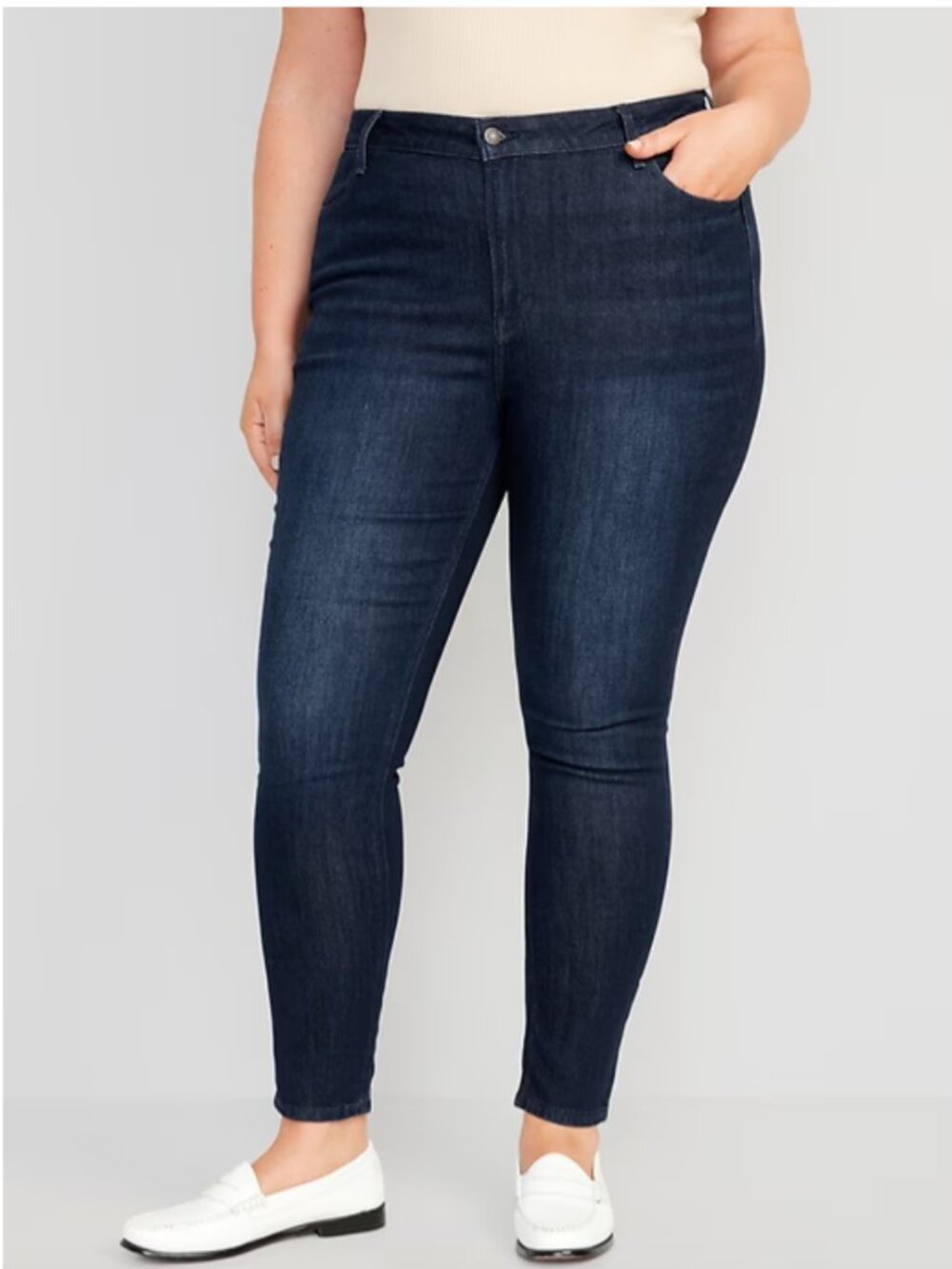 Old Navy High Rise Super Skinny Jeans in Dark Wash Blue Plus Size 30 NWT